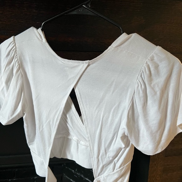 White Wrap Crop Top - Picture 3 of 3